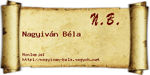 Nagyiván Béla névjegykártya