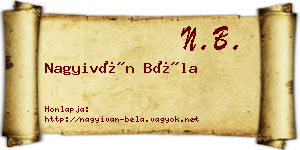 Nagyiván Béla névjegykártya