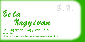 bela nagyivan business card