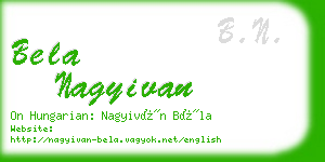 bela nagyivan business card